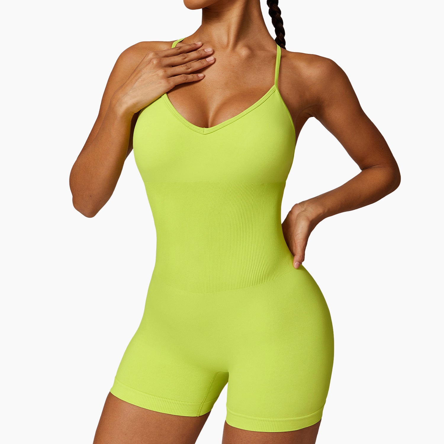 Hollow Out Cutout-out Beauty Back Seamless Yoga Jumpsuit Skinny Slimming Hip Lifting Fitness One Piece Sportswear for Women