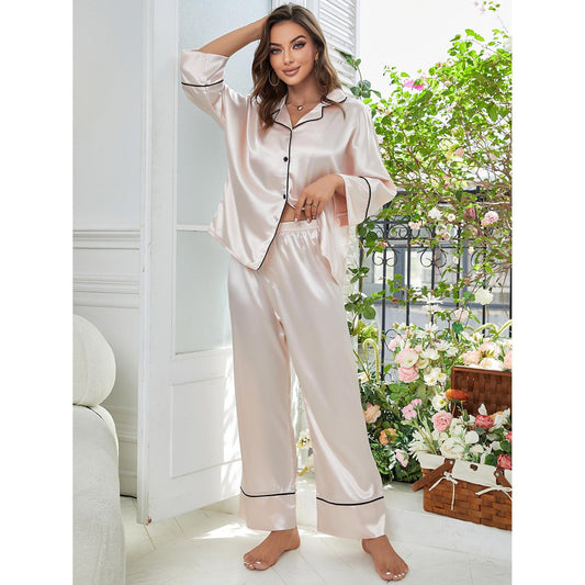 Women Autumn Winter Long Sleeved Pajama Pants Home Wear Set Outside