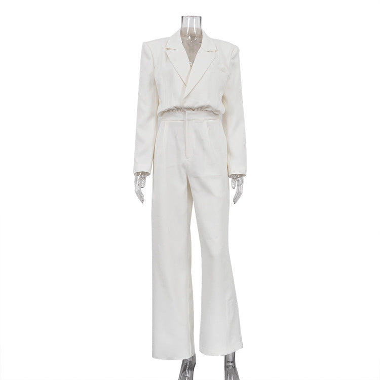 Women Clothing Spring Wear a Set of French Office Short Blazer Casual Trousers Suit Two Piece Suit White