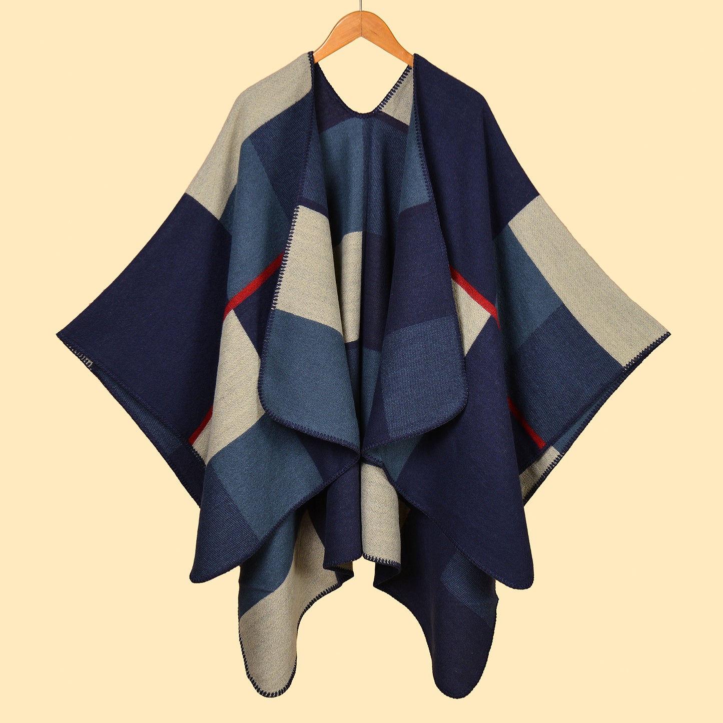 Women Scarf Shawl Creative Cashmere Jacquard Split Thickening Cloak Air Conditioning Warm Shawl One Size Multi3