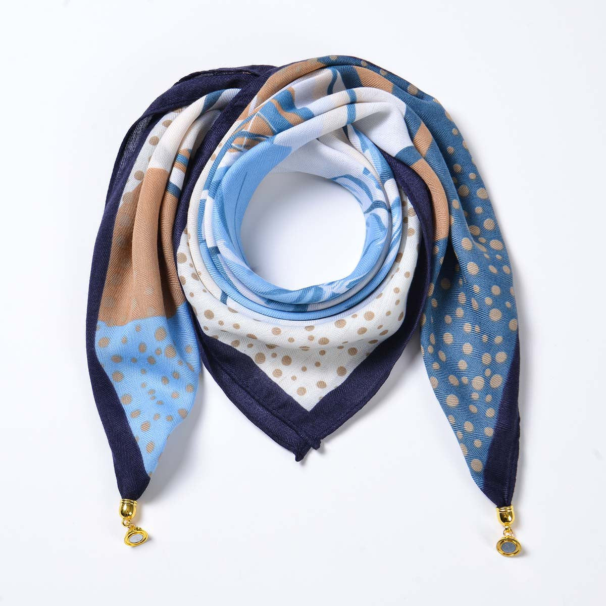 Women Multi Functional All Matching Warm Triangle Neck Protection Scarf High Grade Velvet Decorative Scarf One Size Blue Big Bow-Magnetic Buckle