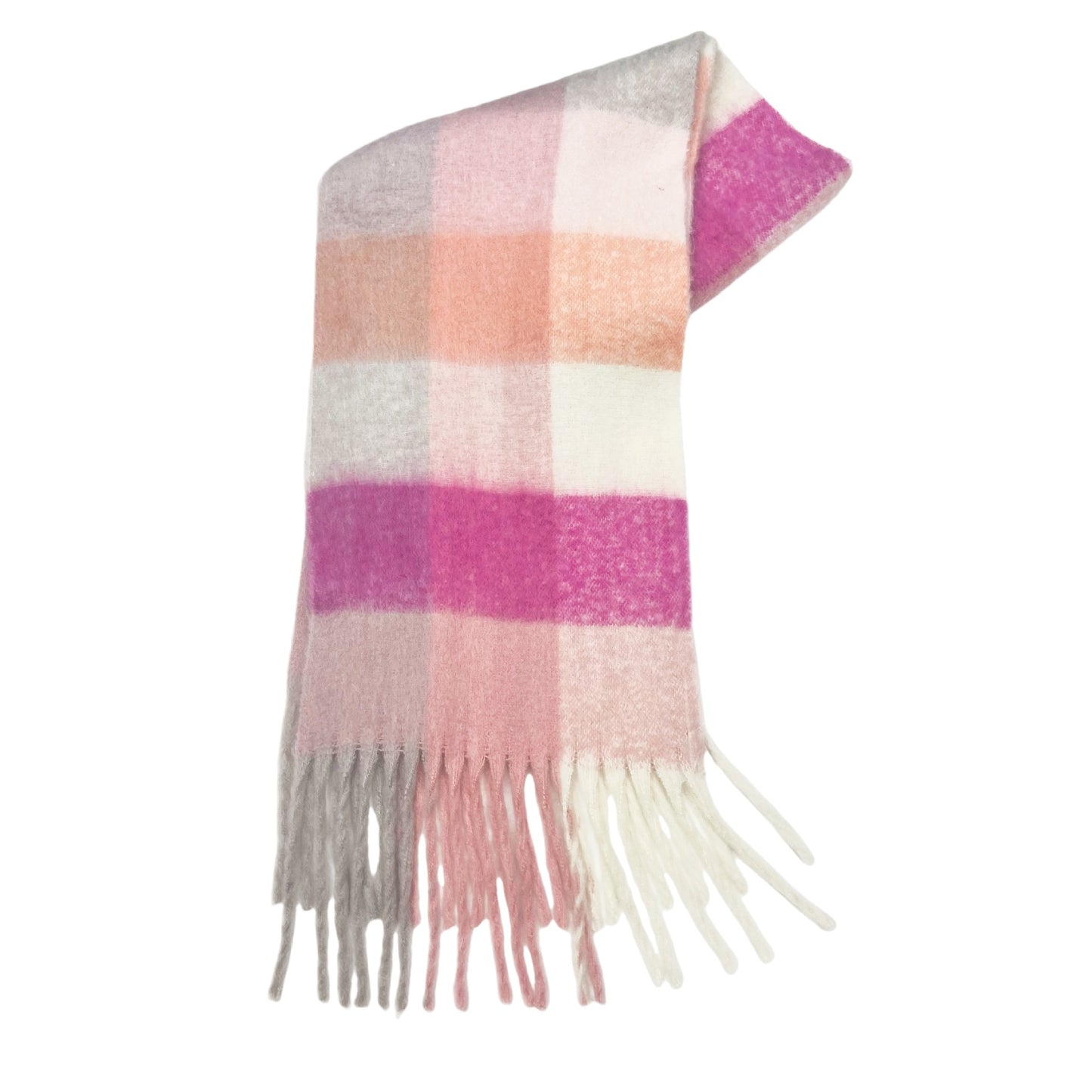 High Grade Color Plaid Scarf Women Winter Warm Scarf Mohair Thickened Scarf Shawl One Size Multi62