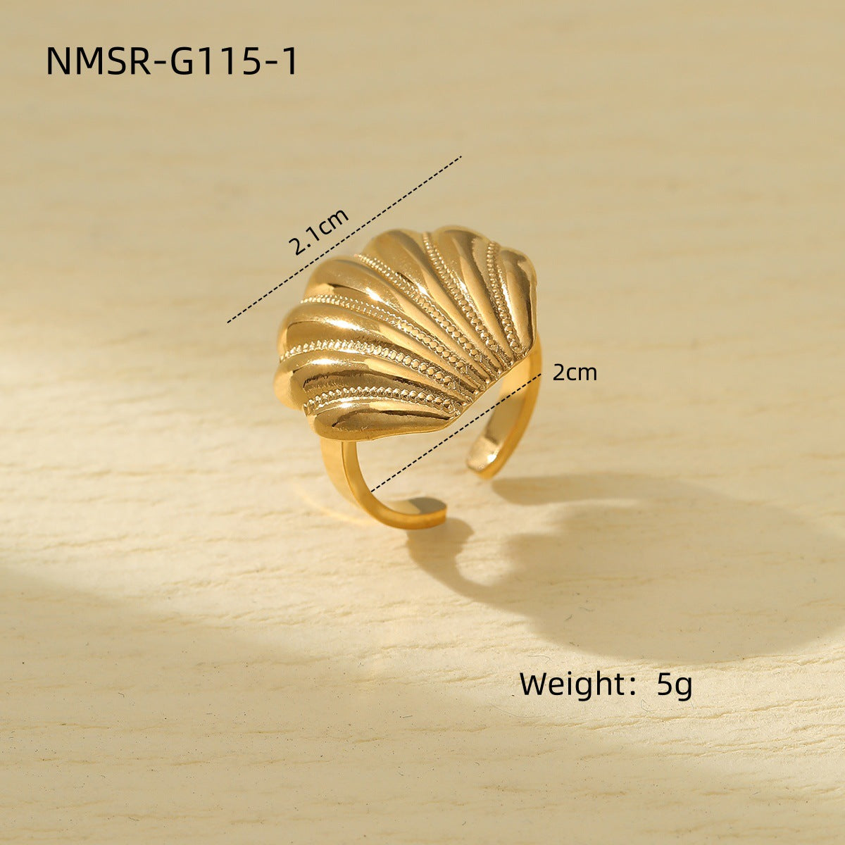 Marine Scallop Titanium Steel Earrings Affordable Luxury High Grade Personality Trendy Stainless Steel Studs Earrings One Size NMSR-G115-1 Gold