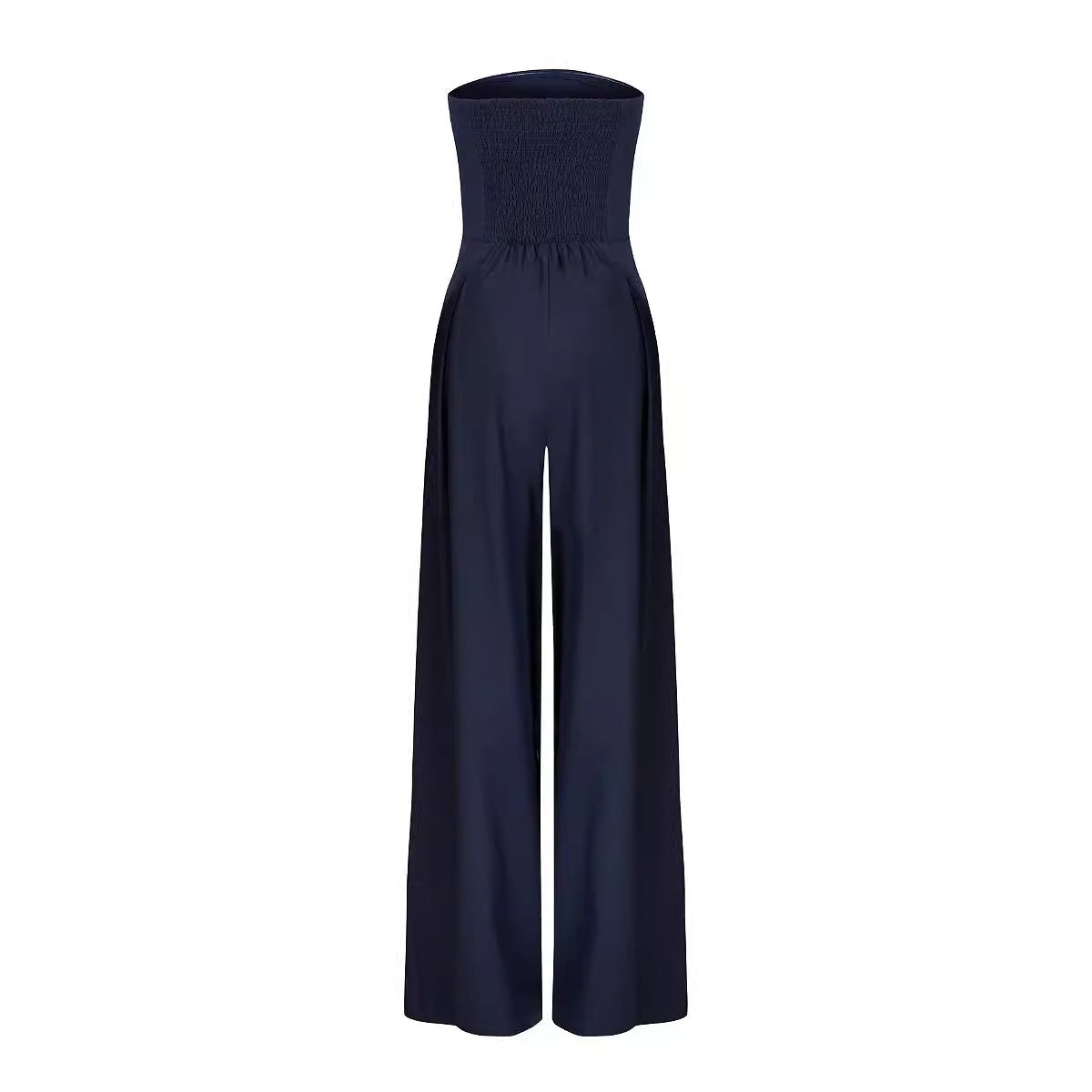 Women Casual Backless Slim Fit Smocking Jumpsuit