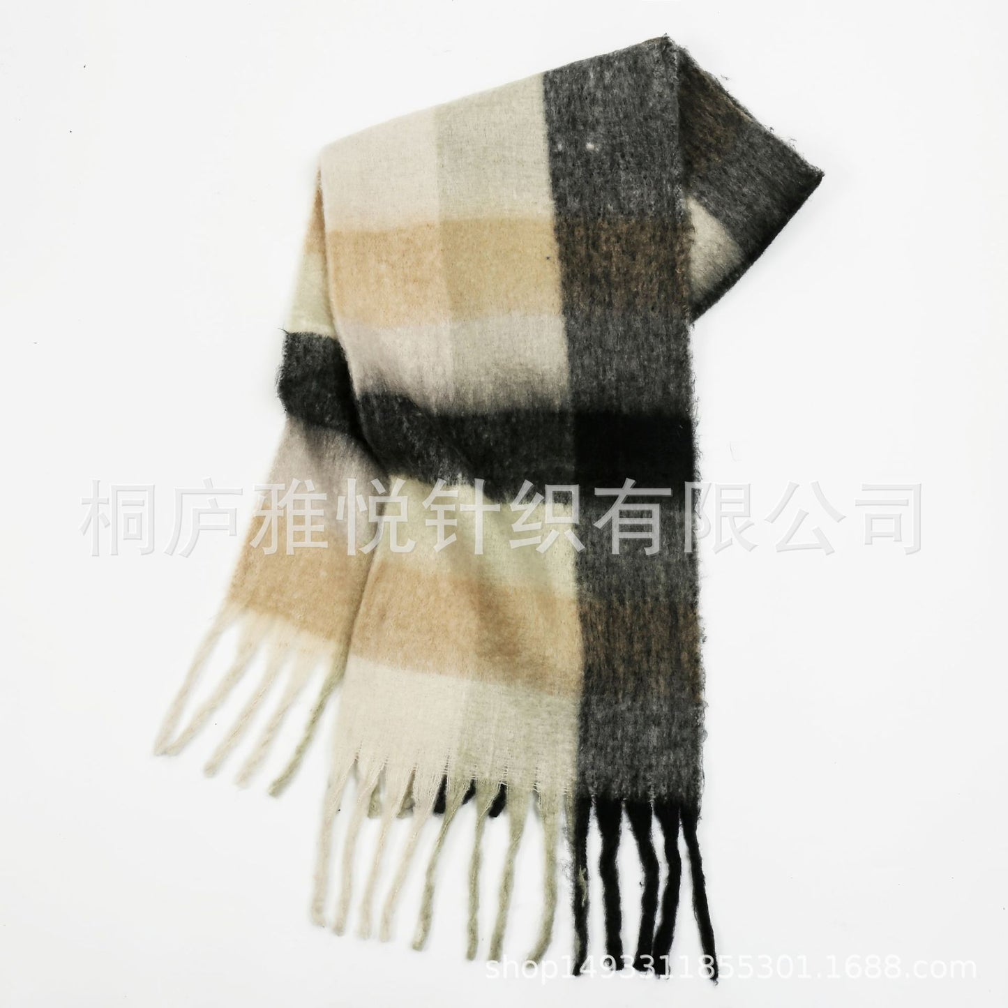 High Grade Color Plaid Scarf Women Winter Warm Scarf Mohair Thickened Scarf Shawl One Size Multi25