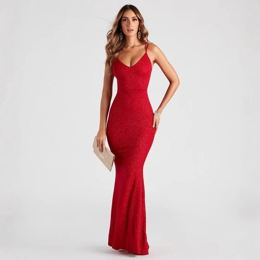 Women Clothing Sexy Backless Dress All Match Fishtail Maxi Dress