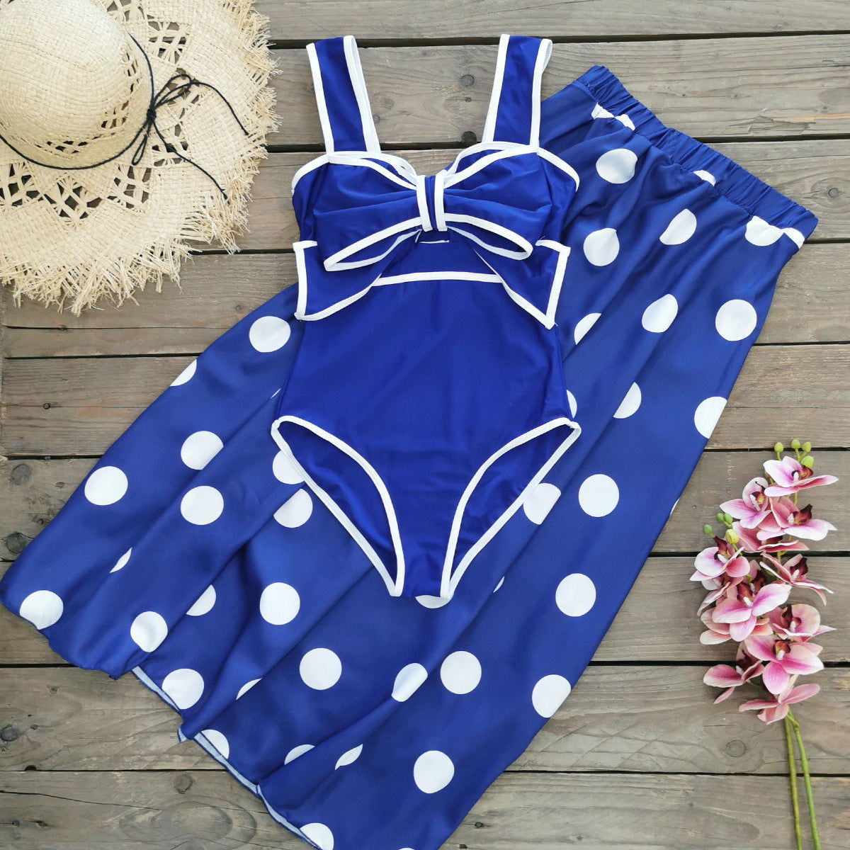 One Piece Swimsuit Blue-1